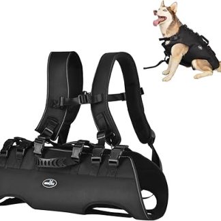 Wakytu Dog Lifting Harness for Large Dogs Emergency Backpack Dog Carry Bag for Disabled Joint Injuries Elderly Dogs Up and Down Stairs Cars Dog Carrier 30-40 kg