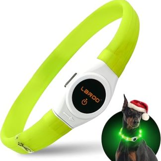 LaRoo LED Dog Collar USB Rechargeable Night Safety Dog Collar Luminous Collar for Small Medium Large and Long-Haired Dogs 3 Modes