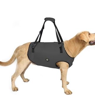 Coodeo Dog Lifting Harness, Pet Support & Rehabilitation Sling Lift Adjustable Padded Breathable Straps for Old, Joint Injuries, Arthritis, Loss of Stability Dogs (Black, XL)