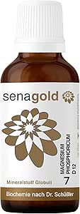 Senagold Schüßler Salt No. 7 - Magnesium Phosphoricum D12 - Lactose-free Globules 20 g - The Salt of Muscles and Nerves - Made according to Homeopathic Pharmacopoeia in Germany