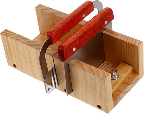 SAFIGLE Holz-seifenschneider mit Zwei Klingen Verstellbares Schneidewerkzeug für Handgemachte Seife Wellen Gerade-Schnitt Ergonomischer Griff Vielseitig für Seifenherstellung und DIY