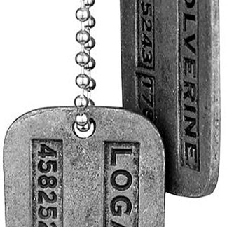 Double Sided Dog Tags on 20 Inch Chain for Costume Cosplay Props Military Dog Tags Stainless Steel, silver