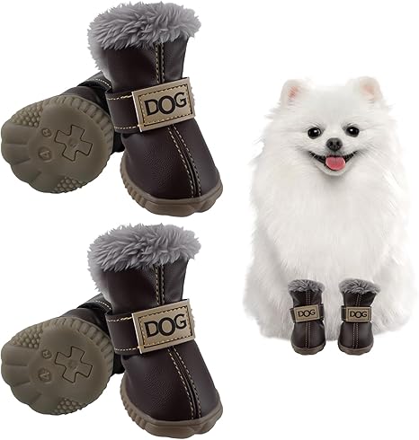 GHUAP Paw Protection for Dogs, Waterproof Dog Shoes, Paw Protection, Breathable with Abrasion-Resistant, Dog Shoes, Non-Slip Shoes, Dog Snow Boots, Dog Boots for Medium and Small Dogs (4)