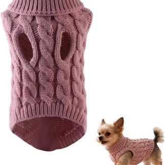 Soft and Comfortable Knitted Dog Jumper Small Dog Winter Warm Dog Jumper Small Dogs and Cats (Pink/S)