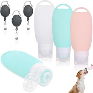 Pack of 3 Food Tube for Filling Dog, 90 ml Silicone Travel Bottles for Filling, Dog Feeding Tube with Extendable Hook, Reusable Liver Sausage Dog Tube for Dog Training as a Reward