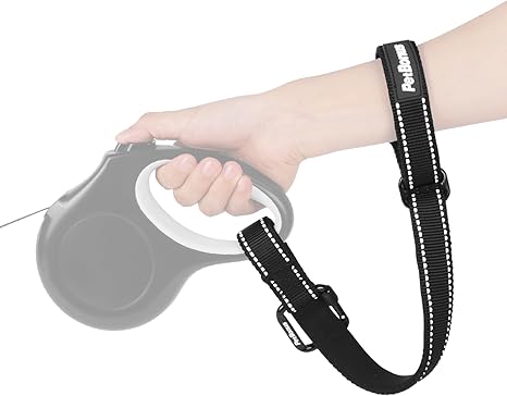 PetBonus Dog Lead, Wrist Strap, Safety Strap for Roller Lead, Dog Lead and Pram, Lockable Safety Lead with Adjustable Soft Padded Handle for Walks