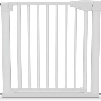 TULANO Guardian 3.5 Stair Safety Gate, Door Safety Gate, Children's Gate, Dog Gate, 75-110 cm, No Drilling, Swivelling Door Safety Gate, Can Be Pivoted on Both Sides, Metal, White