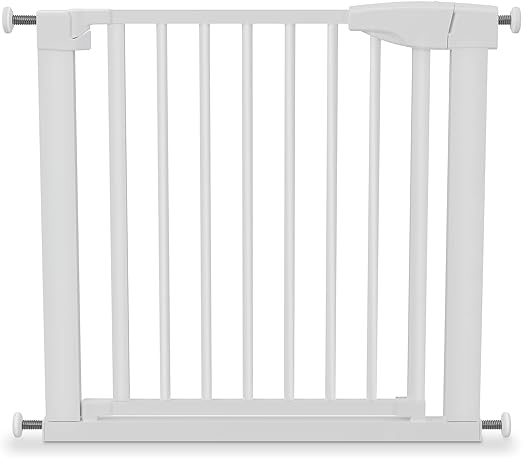 TULANO Guardian 3.5 Stair Safety Gate, Door Safety Gate, Children's Gate, Dog Gate, 75-110 cm, No Drilling, Swivelling Door Safety Gate, Can Be Pivoted on Both Sides, Metal, White