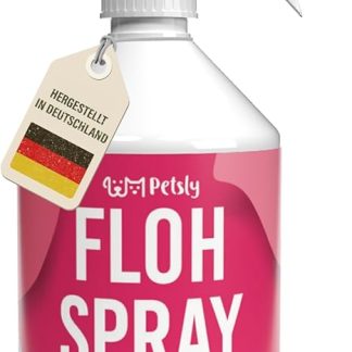 Petsly Flea Remedy for Cats, Dogs & Textiles, 500 ml, Non-Staining, Flea Spray for Home and Furniture, Long-Term Protection, with Natural Essential Oils such as Citronella & Geraniol Oil