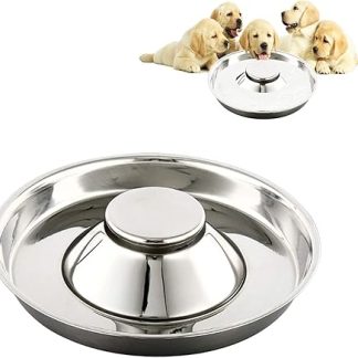 SUOXU Feeding Bowl for Puppies, Dog Bowls Made of Stainless Steel Metal, Puppy Weaning Bowl, Puppy Dish Can Be Used for Several Puppies at the Same Time, Water Bowl and Feeding Bowl (34 cm)