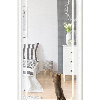 Cat Gate for Door, Prevents Cat from Leaking Out, Insulation Door Gate for Introducing New Cats, Door Net for Cat Dog Pet (Suitable Door Frame Size: 80 cm x 200 cm, White)