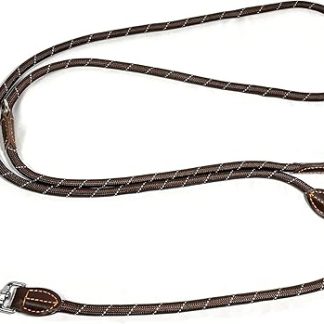 Trhillsbrad Dog Lead 5 m x 14 mm, Adjustable Dog Lead Large Medium Dog Multifunctional Lead Double Lead Shoulder Lead Robust Brown