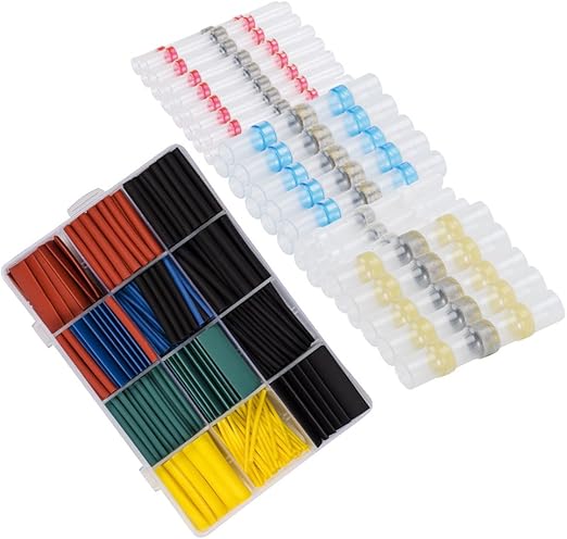 Oxoxo Solder Seal Wire Connectors & Heat Shrink Tubing Assortment Electric Insulation Tube Kit £ ¬ Electrical Wire Cable Wrap £ ¬ Electrical Wire Cable Wrap Insulation Tube Electric Insulation Tube for Automotive, Household, Audio Video Applications