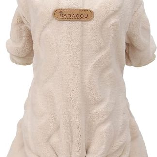Izefia Dog Jumper Dog Clothes Fleece Dog Wool Jumper Winter Warm Sweatshirt 4-Leg Jumpsuit Pyjamas Twist Print Jumper for Small Dogs Medium Cats