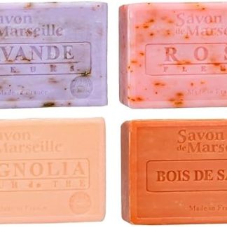 Marseille Soap 4 x 100 g Lavender Rose Magnolia Sandalwood