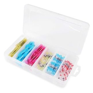 RanDal 150 Piece Solder Seal Wire Connectors Heat Shrink Butt Connector Waterproof Insulated Electrical Butt Wire Connector Terminal Splice