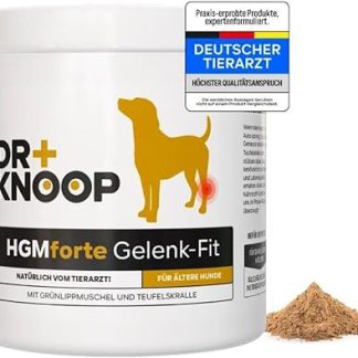 HGM Joint Powder for Older Dogs, with Green-Lipped Mussel, Devil's Claw & Glucosamine for More Pleasure of Movement, Developed by Veterinarian Dr. Knoop, with Delicious Vanilla Flavour, 450 g Storage Pack