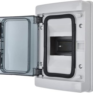Consumer Unit 4-Way DIN Rail Waterproof Distribution Box, IP65 Circuit Breaker, MCB Branch Protection Housing, Transparent Cover, for Contactor Timer
