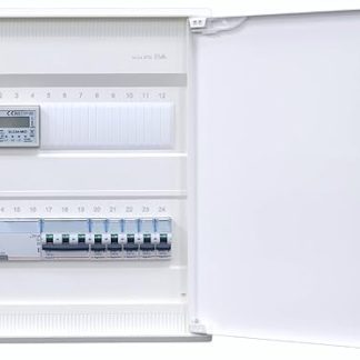 Hager Surface-Mounted Distributor with Counter 2-Row VA24CN I Ready for Connection Wired with Terminal Block I Equipment Legrand 1x FI 4-Pin + 1x 3-Pin + 5x 1-Pin LS B16A