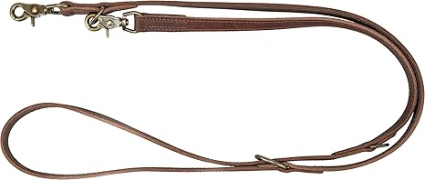 TRIXIE Rustic Leather Dog Lead L - XL, 2.00 m 25 mm in Dark Brown - Adjustable Greased Leather Lead for Dogs in Classic Design - for Large to Very Large Dogs - 19003