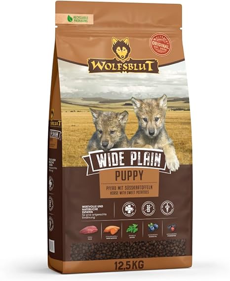 Wolfsblut - Wide Plain Puppy - 12.5 kg - Horse - Dry Food - Dog Food - Grain Free