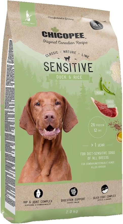Chicopee CNL Sensitive Duck & Rice 2 kg Dry Food for Dogs by Bosch Dog Food Canadian Formula Made in Germany A Bosch Pet Food Brand