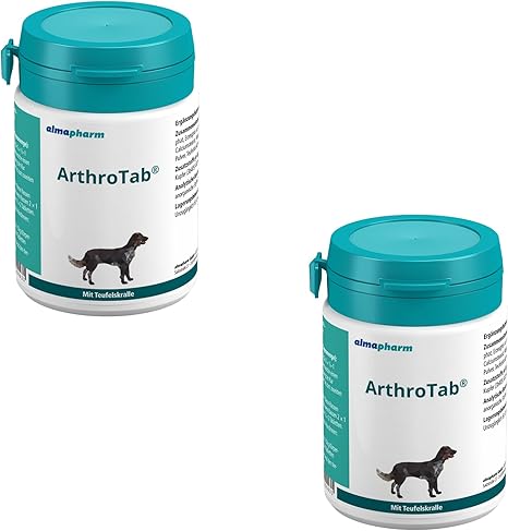 Almapharm ArthroTab | Double Pack | 2 x 160 Tablets | Supplementary Food for Dogs | To Promote Joint Functions | With Devil's Claw, Nettle and Zinc