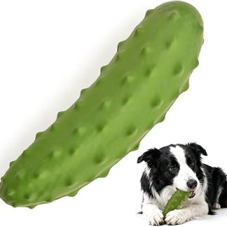 LIFLIX Dog Toy Squeaky for Chewers, Hard Chew Toy Dog Made of Natural Chew, Dog Toy Robust for Small, Medium and Large Dogs, Cucumber Shape