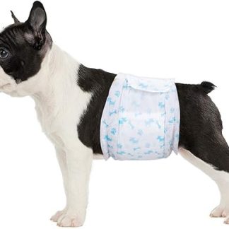 Flying Paws Male Nappies, Pack of 24 S Disposable Dog Nappies for Males, Super Absorbent Dog Nappies for Small Males, Fit 30-48 cm