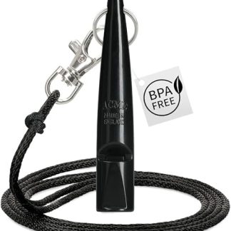 ACME Dog Whistle No. 210.5 + whistle band - the original from England – loud and wide range (black)