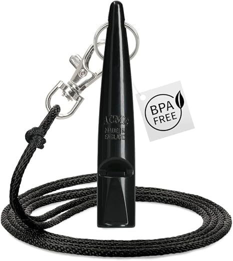 ACME Dog Whistle No. 211.5 + whistle band – for dog training, loud and wide range (black)