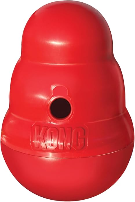 Kong Wobbler Dog Toy Refillable with Snacks, large, red