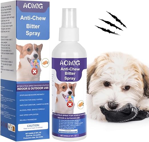 Aomig Remote Control Spray Dog Nibble Stop for Dogs Bitter Spray for Dogs Bitter Spray Dog Repellent Spray Dog Repellent Spray for Dogs Anti Chewing and Licking Spray for Furniture Clothes Shoes (200