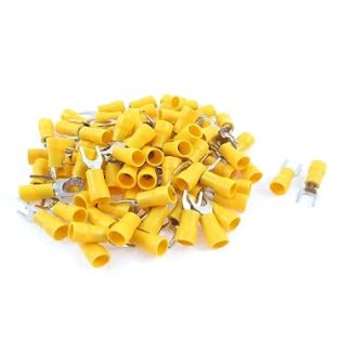 NEW LON0167 85 Pieces 12-10 AWG Stud Yellow Insulated Fork Spade Terminals Electrical Connection (85 Pieces 12-10 AWG Stud Yellow Insulated Fork Spade Terminals Electrical Connector