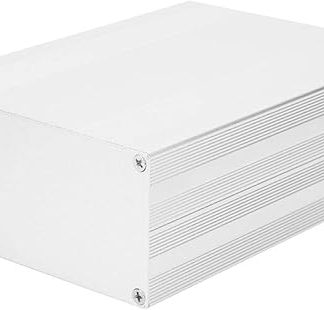 LANTRO JS - Electronic project box made of aluminium, 2.7 x 5.7 x 7.9 inches, matte silver cool box, split type circuit board box, electronic DIY housing