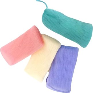 4 Stück Seifensäckchen aus Meshgewebe mit Kordelzug Peeling Seifenbeutel für Feste Seife Schnelles Schaumerzeugung Aufhängbar für Dusche und Bad