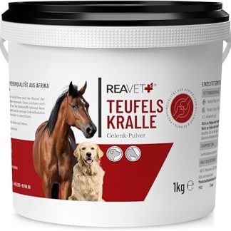 ReaVET Devil's Claw Powder for Dogs and Horses, 1 kg, Natural Joint Powder to Support Joints & Mobility, No Artificial Additives from Pure Devil's Claw Root