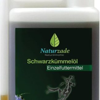 Naturzade Black cumin oil for horses and dogs, 1 litre dosing bottle, cold pressed mill fish directly from the manufacturer