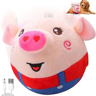 CHANCCI Active Moving Pet Plush Toy, Interactive Dog Toy, Talking Shake, Boredom Toy for Dogs, Washable, Cartoon Pig, Plush Movable Dog Ball for
