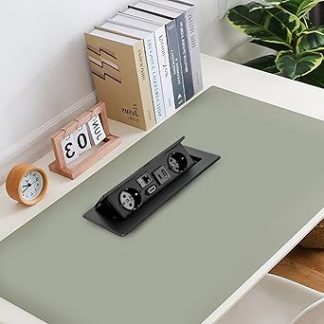 Table Socket Built-in Sockets Retractable Sockets with 2.16 Aeu + Usb-A+C+1 and Lan + 1 x HDMI Pop-Up Base Box, Silver