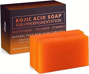 2pcs/set Turmeric Soap Skin Whitening Rich Foaming Turmeric Soap 100g Turmeric Soap Natural Organic Multipurpose Turmeric Soap for Face Hind Legs Body Home