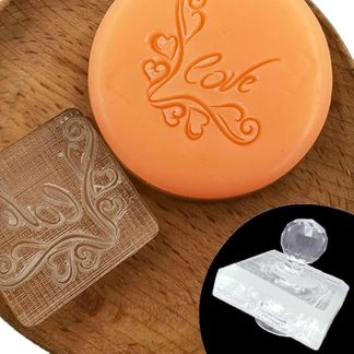 Valentine's Day Clear Acrylic Handmade Soap Stamp Love Heart Rose Pattern Chapter