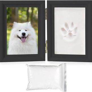 wlsvega Cat Paw Print Set - Paw Print Set - Dog Paw Print - Double Folded Design with Clay Insert, Suitable for Keepsake of Pets, as a Home Accessory or as a Gift