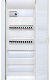 Hager VH60NC Cavity Wall Distributor 5 Rows Wired with Terminal Block Assembly ABB 1x FI 4-Pin + 24x LS B16A