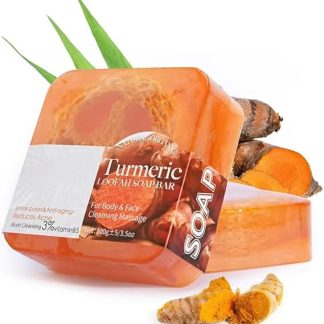 Natural turmeric soap, mild and moisturising, cleans pores and impurities, removes excess oil and skin horn, reduces acne, soothes the skin, suitable for face and body