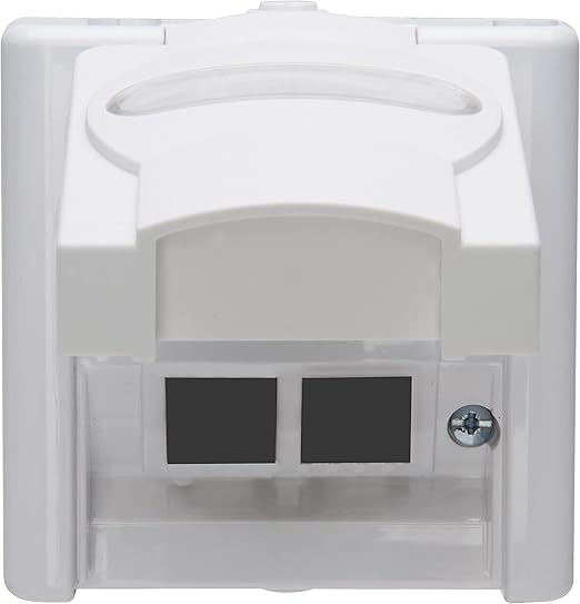 Blue Electric Surface-Mounted Empty Housing for 2 CAT Modules IP44 Colour: Arctic White