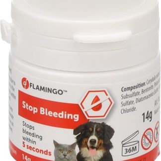 Flamingo Bleeding Powder for Dogs, Cats & Small Animals - Stops Bleeding Within 5 Seconds - Against Nail Bleeding & Small Wounds - Pain Relieving & Disinfecting - Dalko