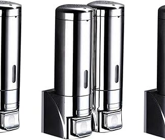 TsoLay 3 Pieces 2 x 300 ml Soaps Wall Mounted Hotel Shampoo Lotion Liquid Soaps Stainless Steel Hand Soaps