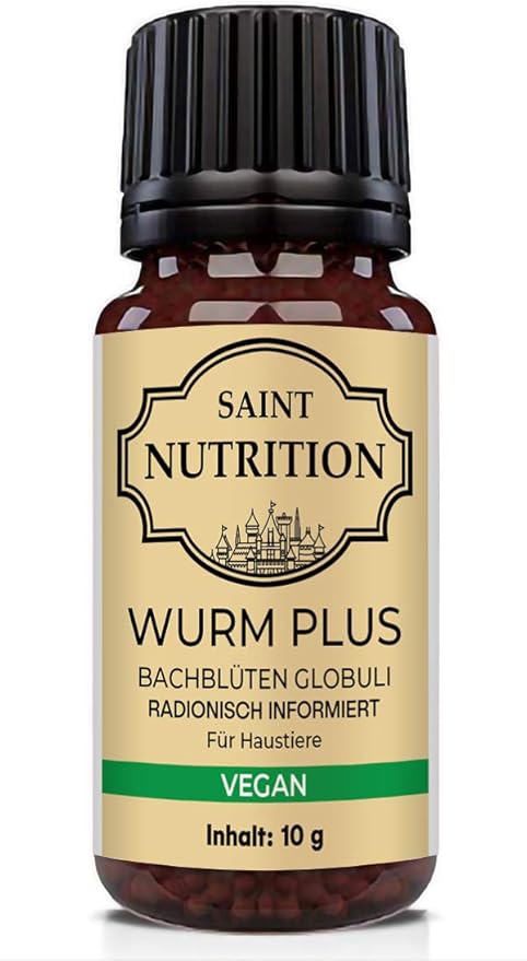 Saint Nutrition Vegan worm globules for animals - the worm treatment alternative for dogs and cats, deworming as well as natural diet for dogs and cats