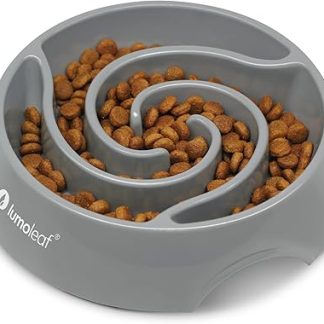 LumoLeaf Anti-Slinging Bowl for Dogs Large, Diameter 22 cm, Non-Slip Dog Bowl, Heavy Feeding Bowl, Relieves Digestion, Anti Bloating Feeding Bowl Dog, Slow Feeder Dog Bowl (Tornado Grey, L)